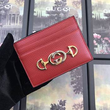 GUCCI #570679 RED CARD HOLDER