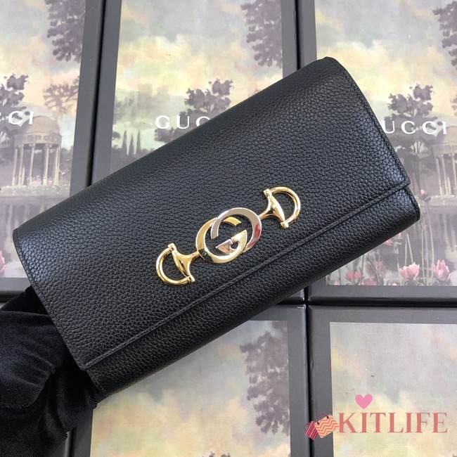 GUCCI ZUMI #573612 BLACK WALLET - 1