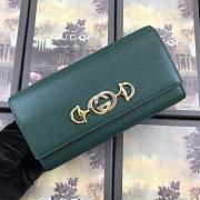 GUCCI ZUMI #573612 GREEN WALLET - 1