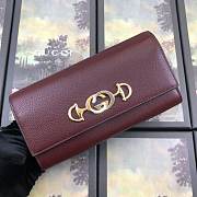 GUCCI ZUMI #573612 BURGUNDY WALLET - 1