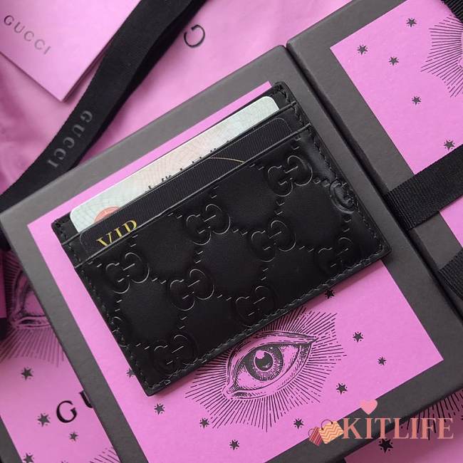 GUCCI #233166 BLACK CARD HOLDER - 1
