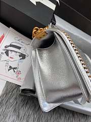 CHANEL BOY BAG 25CM IN SILVER COLOUR - 2