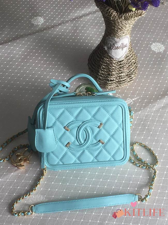 Chanel Vanity Bag In Light Blue 17cm - 1