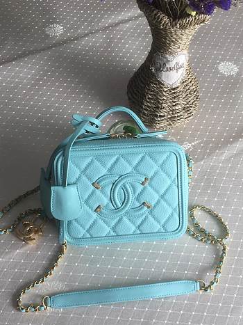 Chanel Vanity Bag In Light Blue 17cm