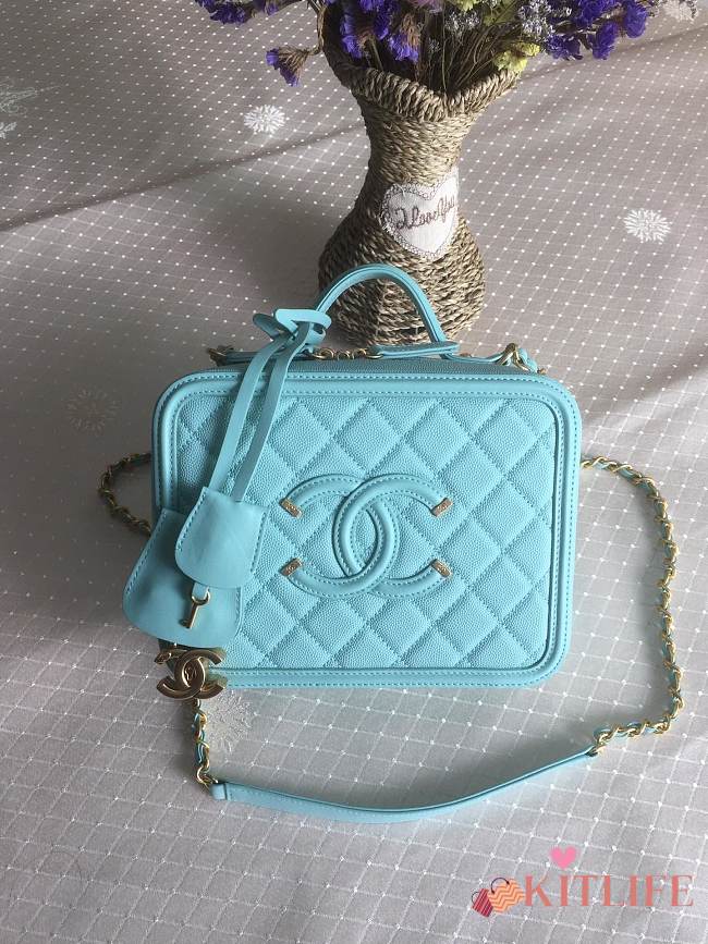 Chanel Vanity Bag In Light Blue 21cm - 1