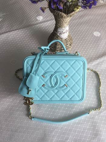 Chanel Vanity Bag In Light Blue 21cm