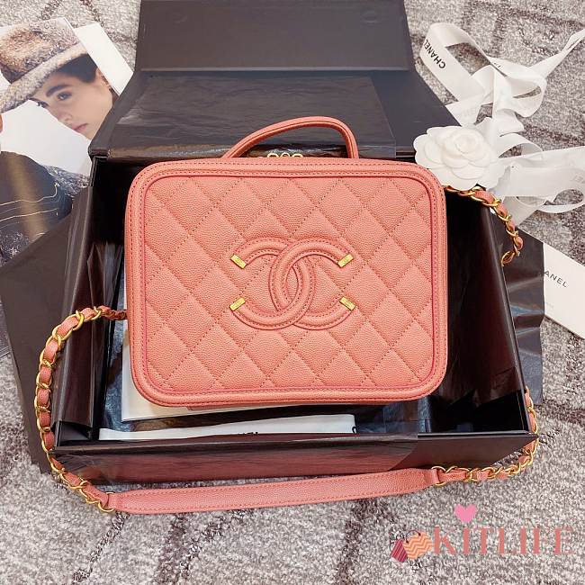 Chanel Vanity Bag In Rose Pink 21cm - 1