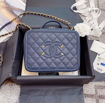 Chanel Vanity Bag In Royal Blue 21cm