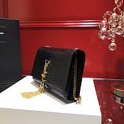 YSL KATE MEDIUM WITH TASSEL IN EMBOSSED CROCODILE SHINY LEATHER - 2