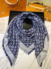 Louis Vuitton top quality silk scarf L568 denim blue - 1