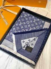 Louis Vuitton top quality silk scarf L568 denim blue - 4