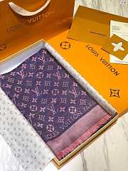 Louis Vuitton top quality silk scarf L568 blue&pink - 4