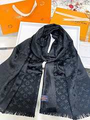 Louis Vuitton top quality cashmere scarf L570 black - 1