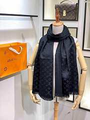 Louis Vuitton top quality cashmere scarf L570 black - 4