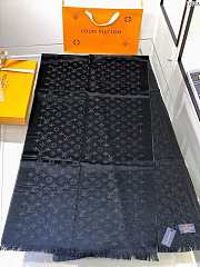 Louis Vuitton top quality cashmere scarf L570 black - 2
