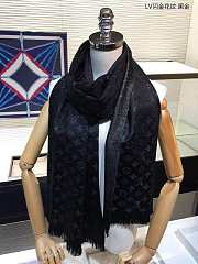 Louis Vuitton top quality cashmere scarf L571 black - 4