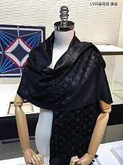 Louis Vuitton top quality cashmere scarf L571 black - 3