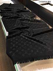 Louis Vuitton top quality cashmere scarf L571 black - 2