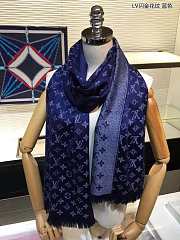 Louis Vuitton top quality cashmere scarf L571 blue - 2