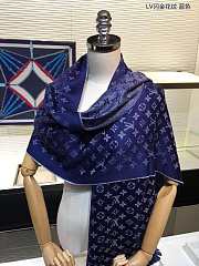 Louis Vuitton top quality cashmere scarf L571 blue - 5