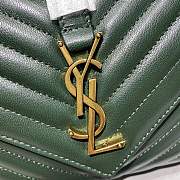 YSL GREEN MEDIUM COLLEGE BAG MATELASSÉ LEATHE GOLD HARDWARE - 6