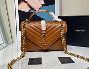 YSL MEDIUM COLLEGE BAG MATELASSÉ LEATHE GOLD HARDWARE - 1