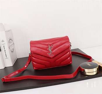 SAINT LAURENT BAG LOULOU IN RED 20X14X7CM