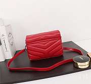 SAINT LAURENT BAG LOULOU IN RED 20X14X7CM - 3