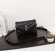 SAINT LAURENT BAG LOULOU IN BLACK 20X14X7CM - 1