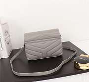 SAINT LAURENT BAG LOULOU IN GREY 20X14X7CM - 6