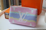 LOUIS VUITTON ESCALE POCHETTE DOUBLE ZIP POUCH PINK - 6