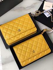 CHANEL CAVAIR WOC IN YELLOW WITH GOLD & SILVER HARDWARE - 1