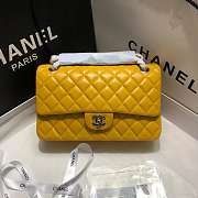 Chanel Lambskin Leather 25cm Flap In Yellow With Silver Hardware - 1