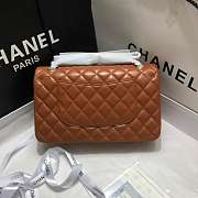 Chanel Lambskin Leather 25cm Flap With Gold Hardware In Brown - 6