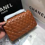 Chanel Lambskin Leather 25cm Flap With Gold Hardware In Brown - 4