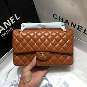 Chanel Lambskin Leather 25cm Flap With Gold Hardware In Brown - 5