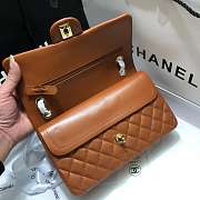 Chanel Lambskin Leather 25cm Flap With Gold Hardware In Brown - 3