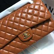 Chanel Lambskin Leather 25cm Flap With Gold Hardware In Brown - 2