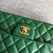 Chanel Lambskin Leather 25cm Flap With Gold Hardware In Green - 2