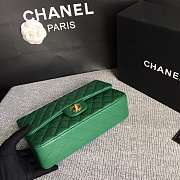 Chanel Lambskin Leather 25cm Flap With Gold Hardware In Green - 4
