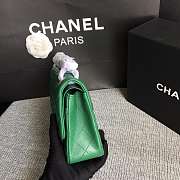Chanel Lambskin Leather 25cm Flap With Gold Hardware In Green - 5