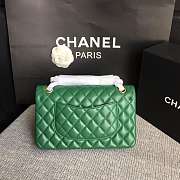Chanel Lambskin Leather 25cm Flap With Gold Hardware In Green - 6