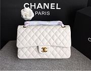 Chanel Lambskin Leather 25cm Flap With Gold Hardware In White - 1