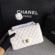 Chanel Lambskin Leather 25cm Flap With Gold Hardware In White - 6