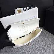 Chanel Lambskin Leather 25cm Flap With Gold Hardware In White - 5