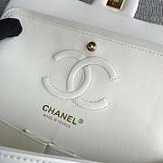 Chanel Lambskin Leather 25cm Flap With Gold Hardware In White - 4