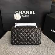 Chanel Lambskin Leather 25cm Flap With Black Hardware In Black - 4