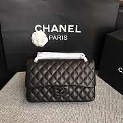 Chanel Lambskin Leather 25cm Flap With Black Hardware In Black - 3