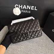 Chanel Lambskin Leather 25cm Flap With Black Hardware In Black - 2