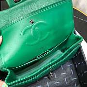 Chanel Caviar Leather 25cm Flap With Silver Hardware In Green - 5